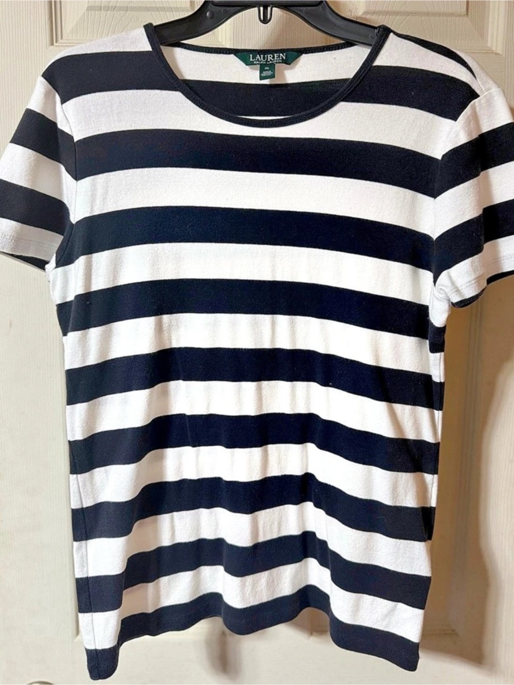 Lauren Ralph Lauren Striped Tee in Blue & White Size XL Like New
